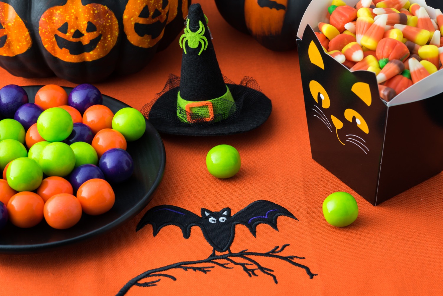 Assortment of halloween candy
